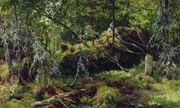 枝の古典的な風景 Ivan Ivanovich の森 Oil Paintings